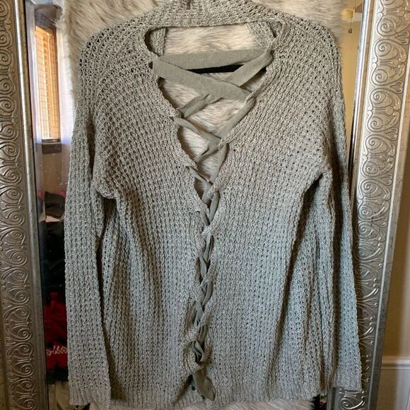 NWT XS Green gray marled cardigan - Picture 3 of 3